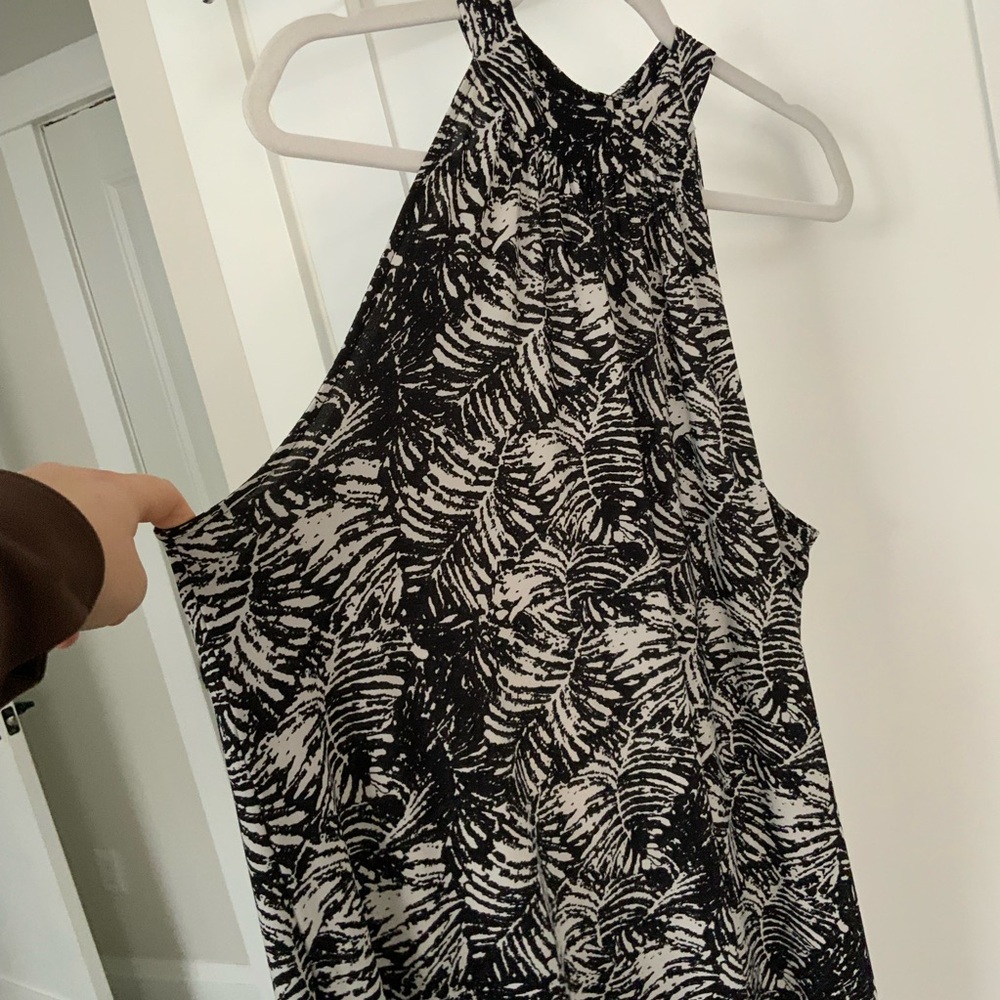Elegant Black and White Patterned Women's Dress